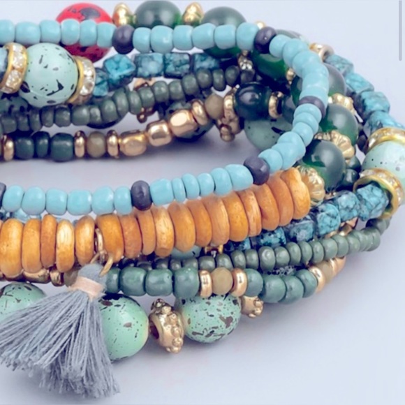 Stackable Bohemian Beaded Bracelets. - Picture 3 of 3